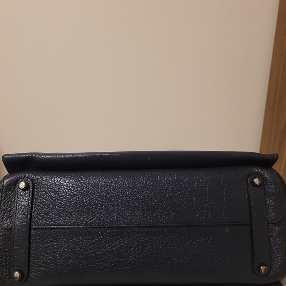 Coach Navy Leather Satchel Bag - Picture 9 of 13